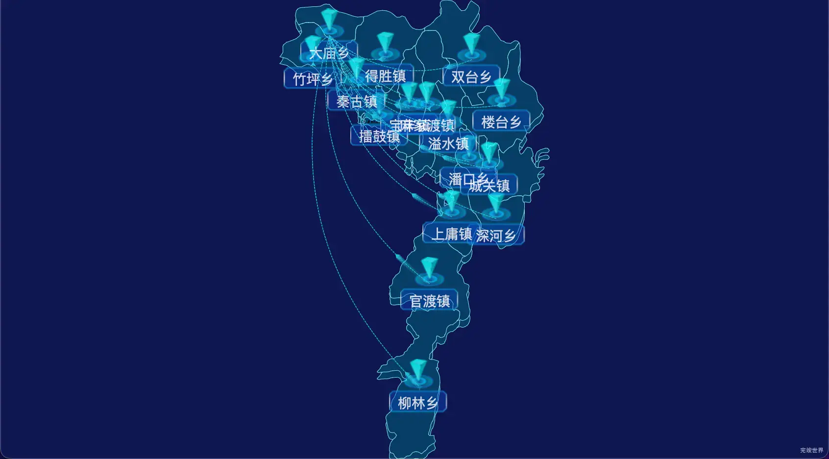 3 echarts 十堰市竹山县geoJson地图label样式自定义